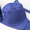 Soutien-gorge Sexy Sous-vêtements confortables Mode Solide Bleu Marque Push Up Bow Dentelle Haute Qualité Ajusté D E Cup Pour Femmes Lingerie