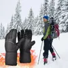 Guantes de ciclismo Un par de 3 velocidades Temperatura ajustable Pantalla táctil Calefacción Soporte para motocicleta Carga USB Guantes calentados impermeables