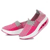 Fitnessschoenen Ademend Dames Hoogteverhoging Schommel Slip-on Wiggen Dikke zool Platformschoenen Dame Werkloafers