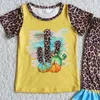 Ensembles de vêtements Été Enfants Fille Cactus Imprimer Léopard Flare Pantalon En Gros Design De Mode Boutique Tenue