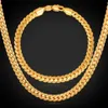 18quot32quot Catena da uomo in oro 18 carati placcato oro reale Collana con catena di grano Bracciale Set di gioielli Hip Hop10706672758