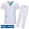 phcist Uniforms Nursing Shirts Short-sleeved Medical Uniforms Beauty Sal Workwear Dental Clinic Clothes Tops Pants Summer 37su#