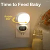 Night Lights Bathroom Light Remote Control Led With Clock Flicker-free Eye Protection Dimmable 3 Colors For Bedroom