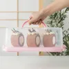 Plattor Portable Cake Pastry Carrier Tray: Rectangular Cupcake Stand Keeper Holder with Cover Display Box Container för transport