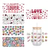 Gift Wrap Sweet Love Heart Pattern Valentine's Day UV DTF Transfer Sticker Waterproof Transfers Decals för 16oz Glass Cup -klistermärken