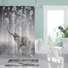 Shower Curtains Easy To Install Curtain Set Colorful Bubble Elephant Bathroom Toilet Lid Mat U-shaped Rug 4pcs/set