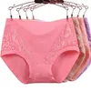 Women's Panties Mid Waist Cotton Women Briefs Lace Underpants Lingerie Soft Crotch Female Intimates Plus Size XL-6XL Lingere