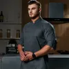 stretchy Chef Jacket Lg Sleeve Waterproof Kitchen Cook Uniform Restaurant Waiter Top n4XH#