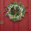 Flores decorativas grinalda porta decoração vibrante primavera folha artificial com simulação realista para decoração frontal casa