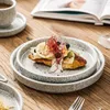 مجموعات أدوات Flucts Pito Nordic Gray Ceramic Porcelain Set Set Tableware El Plates Mustical Logo Pattern