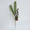 Fleurs décoratives 1pc baies rouges artificielles pin et cyprès Bundle plantes arrangement de mariage bouquet de mariée décoration de salon