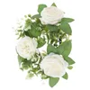 Anel de flores decorativas anéis de folhas artificiais para pilares decorações de casamento floral estilo europeu rosa