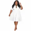 wmstar plus size verão dres roupas femininas sólido elegante casual bonito vestido de baile camisas mini dr atacado dropship a66j #