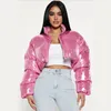 bubble Puffer Coats Crop Pink Jacket Casual Thick Warm Down Cropped Coat 2023 Women Y2K Clothes Streetwear Winter Jakcets E2zZ#