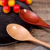 Spoons 10/1PCS Kitchen Long Handle Wooden Spoon Soup Coffee Milk Stirring Honey Teaspoon Home Tableware Accessories