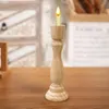 Candle Holders Pillar Candlestick Holder Elegant Design Stand Wood For Thanksgiving Dining Room Party Harvest Festival Decoration