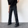 2023 Siber Y2K FI Fermuar Tasarım Siyah Flare Kot Pantolon Erkekler İçin Düz Kadınlar Günlük LG Pantolon Pantali Uomo I218#