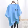 Ny Summer Fi O Neck Short Sleeve Plus Size T-shirt Women Cat Graphic All-Match Tees Harajuku Overdized Casual Tops Z3VH#