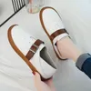 Casual Shoes Fad Slip On Buckle Woman Plus Size Oxfords For Women Leather Brogues Flats Female Ladies Creepers