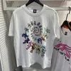 Designer Thirt Brand Brand Hellstar Uomini e donne Hell Star Tshirt Tshirt Tee Abbigliamento sciolto hipster in tessuto in tessuto graffiti lettere graffiti mele dimensioni 8tfg