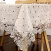 Modern Simple Plaid Tablecloth Pastoral Cotton Linen Dining Lace Dustproof Cover Towel Tea Cloth Runner 210914306F