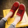 Casual Shoes Women's Flat Bottom Lace-Up Loafers Ladies Autumn Outdoor Lazy Bekväm ljus fast färg