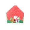 Chair Covers Christmas Decorations Santa Snowman Print Cover Stool Cartoon Back