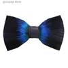 Bow Ties Peacock Feather Bow Tie British Korean Mens Business Banquet Host Formal Wear Dress Shirt Accessories High-End Wedding Bowties Y240329