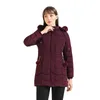 Santelon Frauen Winter Warm Parka Mantel mit Pelz Ball Flauschige Fell Kapuze Weibliche Outdoor LG Gepolsterte Cott Kleidung Plus Veet J1Hg #