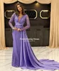 Fivsole Purple Mermaid Evening Dr Special OCN Women Wear Prom Dres High Neck Sparkly paljett Saudiarabien Formella klänningar 05BB#