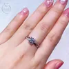 Clusterringen Kruisontwerp Maat 6,5 mm 1 Echte Moissanite D-F Kleur Hoge kwaliteit 925 Sterling Zilver Diamanten Bruiloft Voor Vrouwen