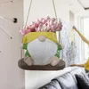 Vases Swing Style Hanging Planter Weather-proof Faceless Gnome Flowerpot Resin Dwarf Figurine For Indoor Outdoor Vegetable