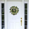 Flores decorativas grinalda porta decoração vibrante primavera folha artificial com simulação realista para decoração frontal casa