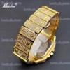 Autres montres Ice Out Gold pour hommes MISSFOX Street Style Hip Hop étanche es pour couple masculin poignets bijoux accessoires T240329