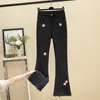 Plus-storlek L-5XL Eastic Black Jeans för kvinnor Hög midja stjärna broderi Denim Pants Female Y2k Fared byxor Kläder 2023 Ny W5ts#