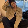 HDSPQ STUDENT Grovkant Jean Jacket Women Korean Trender Baggy Short Jackets Topps Woman 2023 Casual Do Old LG Sleeve Outerwear B80R#
