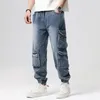 Plus Size M-8XL Fi Mannen Jeans Cargo Broek Mult-Zakken Tactische Jean Streetwear Hip Hop Toevallige Mannelijke Denim broek 47N0 #