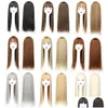 Накладные волосы Gres Blonde Синтетические женские 3 заколки с челкой 22 Длинные высокотемпературные волокна Коричневый/Серый/Черный Drop Del Otqdk