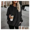 Dames Hoodies Sweatshirts Dames Winter Dames Sherpa Oversized Fleece Plevier Met Capuchon Losse Pluizige Jas Warme Streetwear Drop Delive