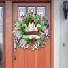 Decorative Flowers Easter Wreaths For Front Door Decorations Wooden Welcome Sign Multifunctional
