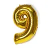Decoração de festa 1 conjunto de balão de aniversário preto dourado com número de 32 polegadas para adulto 18 0 30 40 50 anos bola