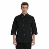 Kock Work Clothing Men and Women Hotel Three Quarter Sleeve Chefs Uniform Western Restaurant Cook Wear Coffee Shop Workwear U1B4#