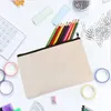 Piece Pencil Pouch DIY Craft Zipper Bags Beige Blank Makeup Multifunctional Pouches