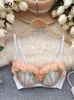 Camisoles & Tanks SINGREINY Fashion 3D Floral Sensual Camisole Sleeveless Club Sexy Skinny Tank Tops 2024 Beading Slim Women Corset Short