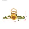 Hair Clips Sunflower Metal Hair Claw Elegant Flowers Hair Clips Barrette Crab Ponytail Headwear Hair Accessories Tiara Y240329