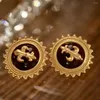 Backs Earrings Classic Round Anchor Exaggerated Fashion Design Ear Clip