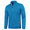 Nuevo otoño invierno para hombre media cremallera suéteres jersey de cuello alto sudaderas con capucha sudadera color sólido polar más grueso suéter masculino abrigos 72of #