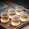 Tazze da tè Paesaggio cinese Cha Wan Cup Ink Glass Bamboo Joint High Grade Master Large Glaze Singel