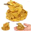 Dekorativa figurer Handgjorda harts Feng Shui Money Frog (Three Legged Wealth Toad) Statue Amulet