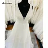 Playa de encaje una línea de boda Dr V cuello más el tamaño de Boho Chiff vestidos de novia blanco / marfil vestidos de boda robe de mariage femme rde s3p3 #